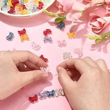 DanLingJewelry 100Pcs Bow Glass Beads for Jewelry Making