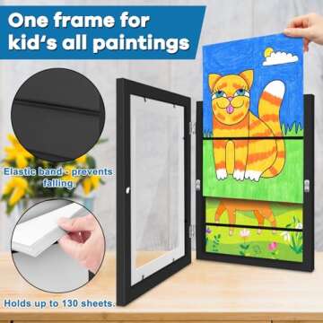 TolleSonne 8 Pack Kids Artwork Frames Changeable, 8.5x11in Kids Art Frames Front Opening, Children A...
