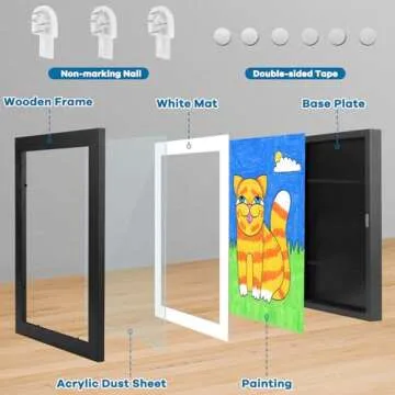 TolleSonne 8 Pack Kids Artwork Frames for Creative Displays