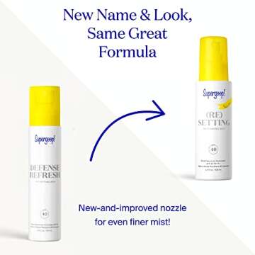 Supergoop! (Re)setting Refreshing Mist, 1 fl oz - SPF 40 PA+++ Facial Mist - Sets Makeup, Refreshes UV Protection & Helps Filter Pollution - Light, Natural Scent