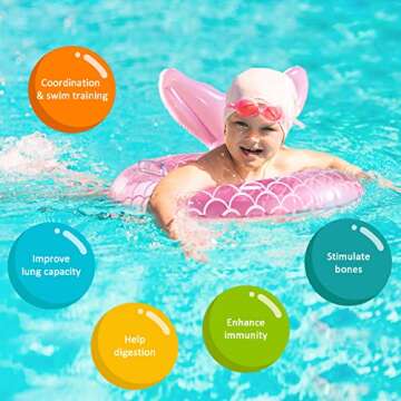 Baby Pool Float, Infant Pool Float, Baby Swim Float, Toddler Pool Float, Mermaid Baby Swimming Float, Smart Swim Trainer, Inflatable Pool Floats for Toddlers, Baby Pool Toys, 2024 Upgraded Version