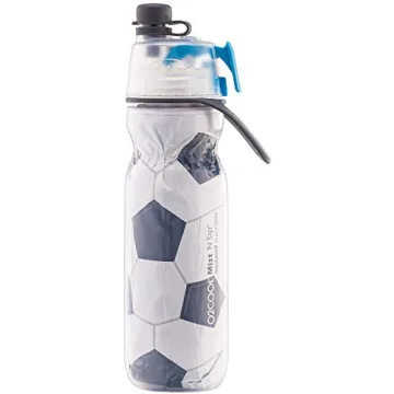 O2COOL Mist N' Sip Water Bottle 20 oz Soccer