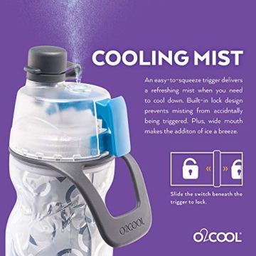 O2COOL Mist N' Sip Water Bottle 20 oz Soccer