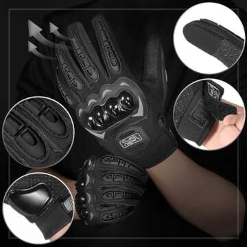 COFIT Motorcycle Gloves Breathable, Touchscreen Motorbike Gloves Anti-Slip with Good Grip Hard Knuck...