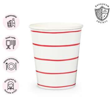 Daydream Society Aqua Striped Paper Cups - Versatile Partyware