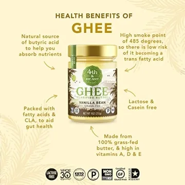 4th & Heart Vanilla Bean Ghee for Healthy Cooking