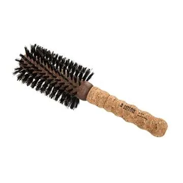 Ibiza Hair Boar Hair Round Brush (G4-65mm) | Hybrid Boar & Carbon Fiber Nylon Bristles with Cork Handle | For Crown of the Head Volume | Add Texture & Shine for Medium to Long Hair