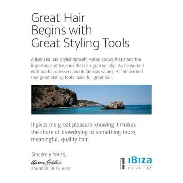 Ibiza Hair Boar Hair Round Brush (G4-65mm) | Hybrid Boar & Carbon Fiber Nylon Bristles with Cork Handle | For Crown of the Head Volume | Add Texture & Shine for Medium to Long Hair