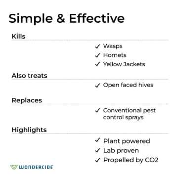 Wondercide - Wasp and Hornet Killer Aerosol Spray with Natural Essential Oils - Kill Wasps, Hornets,and Yellow Jackets - for Porch, Patio, and Outdoor Areas - Pet and Family Safe - 10 oz - 2 Pack