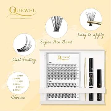 QUEWEL DIY Eyelash Extensions Kit for Easy Home Application