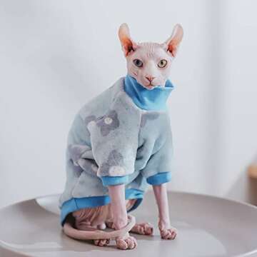 Sphynx Cat Winter Clothes Cute Warmth Soft Faux Fur Sweater Outfit Cute Round Collar Pullover Autumn...