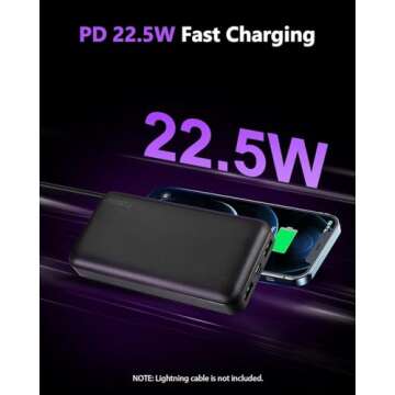 Miady Portable Charger, 2-Pack 20000mAh Battery Pack PD 22.5W USB Output Ports and Type C Fast in&Out Travel Fast Charging Power Bank Compatible with iPhone 16/15/14/13/12/X Galaxy 24/22 iPad Android
