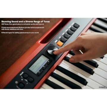 Casio Casiotone CT-S200, Beginner 61-Key Portable Keyboard with 200 Tones, 77 Rhythms, LCD Display, ...