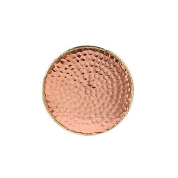 GoCraft Hammered Copper Coasters | Handmade Coasters with Padded Cork Protection for Drinks, Beverages & Wine/Bar Glasses (Set of 4)