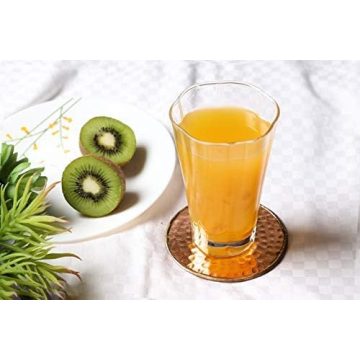 GoCraft Hammered Copper Coasters | Handmade Coasters with Padded Cork Protection for Drinks, Beverages & Wine/Bar Glasses (Set of 4)