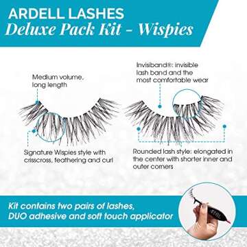 Ardell Deluxe Pack Wispies with Applicator, #68947, 0.07 Pound