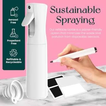 BeautifyBeauties Hair Spray Bottle – Ultra Fine Continuous Water Mister for Hairstyling, Cleaning, Plants, Misting & Skin Care (White, 10.2 Ounces)