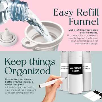 BeautifyBeauties Hair Spray Bottle – Ultra Fine Continuous Water Mister for Hairstyling, Cleaning, Plants, Misting & Skin Care (White, 10.2 Ounces)