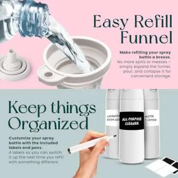 BeautifyBeauties Hair Spray Bottle – Ultra Fine Continuous Water Mister for Hairstyling, Cleaning, Plants, Misting & Skin Care (White, 10.2 Ounces)