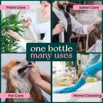 BeautifyBeauties Hair Spray Bottle – Ultra Fine Continuous Water Mister for Hairstyling, Cleaning, Plants, Misting & Skin Care (White, 10.2 Ounces)