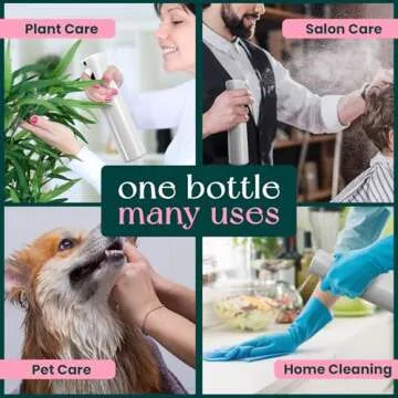 BeautifyBeauties Hair Spray Bottle – Ultra Fine Continuous Water Mister for Hairstyling, Cleaning, Plants, Misting & Skin Care (White, 10.2 Ounces)