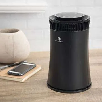 Air Purifiers for Home, Large Room Powerful Air Purifier for Allergies Pets Hair in Bedroom, 5-in-1 Filter with HEPA Sleep Mode, Remove Dust Smoke Odor Pollen Pet Dander Filter, SILVERONYX - Black