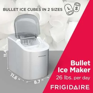 Compact Frigidaire Ice Maker with 26 lbs Capacity