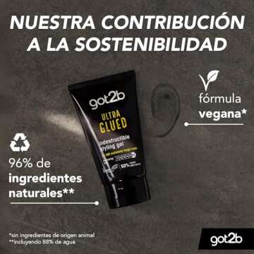 Got2b Ultra Glued Invincible Styling Hair Gel, 6 Ounce