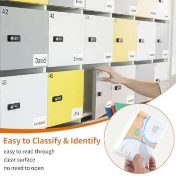 44 Pack Adhesive Pockets, Bin Labels for Storage Bins, Clear Label Holder, Index Card Holder 3x5 Inch, Plastic Storage Tote Labels for Organizing Bins Box Drawer