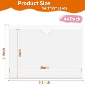 44 Pack Adhesive Pockets, Bin Labels for Storage Bins, Clear Label Holder, Index Card Holder 3x5 Inch, Plastic Storage Tote Labels for Organizing Bins Box Drawer