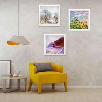 4 Pack 8 x 8in Shadow Box Picture Frame 3D Frames Shadow Box Square Shadow Boxes Display Cases with Adhesive Tape for Baby Items Wedding Memories Crafts Awards Medals Tickets and Photos(White)