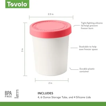 Tovolo Sweet Treat Ice Cream Containers - Set of 4 Stackable