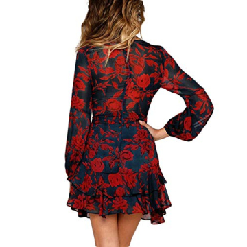 Stylish Charcoal Red Floral Dress for Elegant Occasions