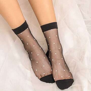 Campsis Women Sheer Sock Elastic See Through Socks Ultrathin Transparent Mesh Socks Summer Daily for...