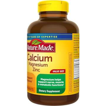 Nature Made Calcium, Magnesium & Zinc w. Vitamin D Tablets Value Size 300 Ct (3 Pack of 300)