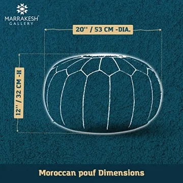 Genuine Leather Round Pouf - Sustainable Moroccan Style