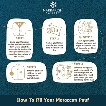 Genuine Leather Round Pouf - Sustainable Moroccan Style