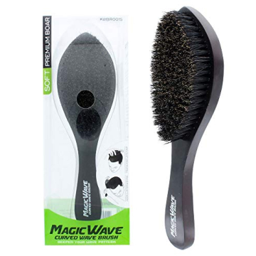 Black Ice Magic Wave Curved Wave Brush Soft Premium Boar