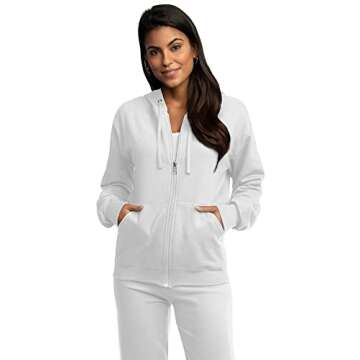 Fruit of the Loom Eversoft Fleece Hoodies, Pullover, Moisture Wicking & Breathable, Sizes S-4x, White Full Zip, Large