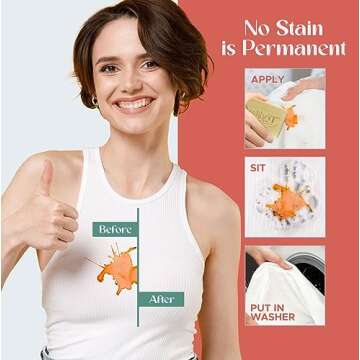 Sonett Organic Bar Stain Remover For Clothes- Concentrated Laundry Stain Remover Detergent Gall Soap For Deep Cleaning- Highly Effective Against Ink, Blood, Grease, Fruit Stains- 4oz, Pack of 2