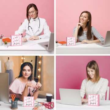 Krollma Pink Office Desk Accessories Decor Sign, Pink Dorm Room Decor for Women, Pink Bathroom Decor, Inspirational Christian Gifts for Women Boss, Pray on it Wooden Sign Bible Verse Wall Art Decor