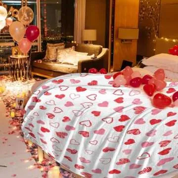 Valentine's Day Love Heart Throw Blanket - Ultra Soft Cozy Gift