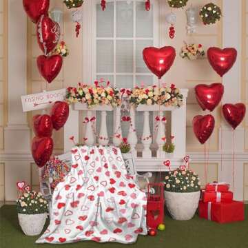 Valentine's Day Love Heart Throw Blanket - Ultra Soft Cozy Gift