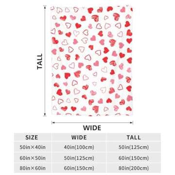 Valentine's Day Love Heart Throw Blanket - Ultra Soft Cozy Gift