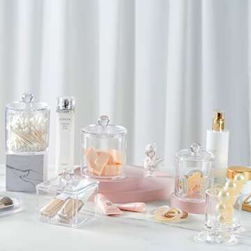 SheeChung Clear Acrylic Apothecary Jar Set for Organizing