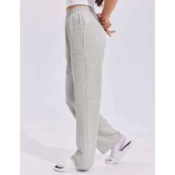 PINSPARK Sweat Pants for Womens High Waisted Straight Leg Sweatpants Full Length Drawstring Yoga Pan...