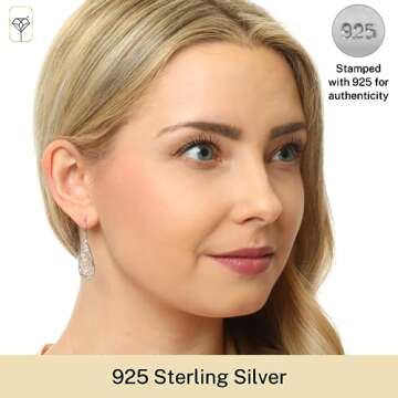 MAX + STONE 925 Filigree Sterling Silver Teardrop Earrings