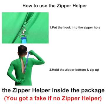 Full Bodysuit With Zipper Helper Womens Costume Without Hood Spandex Stretch Zentai Unitard Body Suit (XX-Large, Spot)