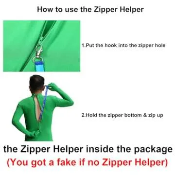 Full Bodysuit With Zipper Helper Womens Costume Without Hood Spandex Stretch Zentai Unitard Body Suit (XX-Large, Spot)