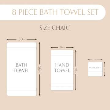 MAURA Sage Green Bath Towel Set of 8 for Bathroom. Turkish Cotton Luxury Bath Towels. Extra Large, Thick, Plush & Soft. Hotel & Spa Quality - Sage Green